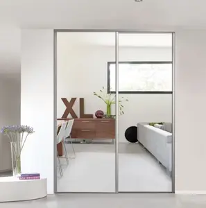 Porte de placard coulissante "Valla" H. 247,5 x L. 92,2 cm - miroir argent