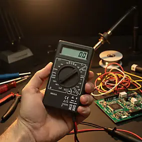 Multimètre digital ampères, volts, ohms M830A 19CAL