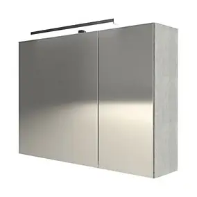 Armoire de toilette avec miroir effet chêne clair l.90 cm, Calao