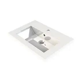 Plan vasque faible profondeur l.60 x P.38 cm en résine blanc, Calao