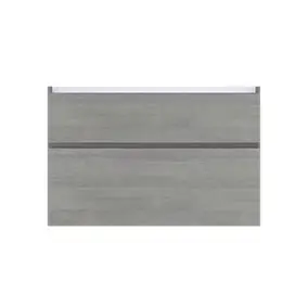 Meuble sous vasque faible profondeur l.90 cm, effet chêne clair, 2 tiroirs, Calao