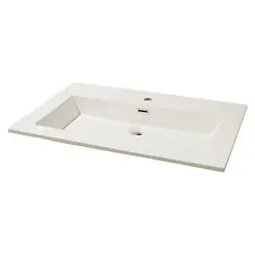 Plan vasque en résine blanc l.80 cm, Pamili
