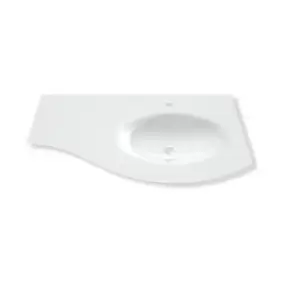 Plan vasque droit en verre l.104 cm, Vague