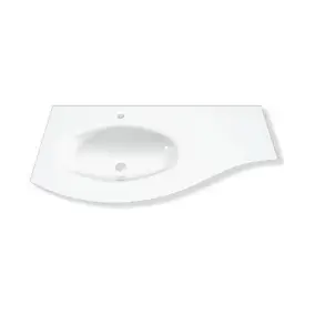 Plan vasque à gauche en verre l.104 cm, Vague