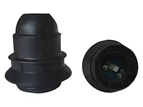 Douille E27 semi-filetée avec bague Diall noir