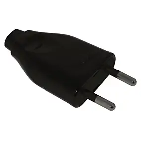 Fiche mâle noir glossy 6A Diall 2 pôles