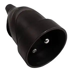 Fiche femelle droite 16A noir glossy Diall