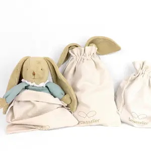 Peluche hochet Lapin nid d'ange marinière (20 cm)