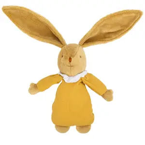 Peluche musicale lapin nid d'ange jaune curry (28 cm)