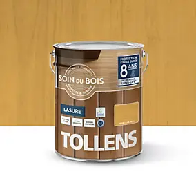 Lasure extérieure Soin du bois Tollens effet chêne clair satin 5L