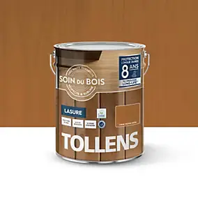 Lasure extérieure Soin du bois Tollens satin effet chêne moyen 5L
