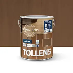 Lasure extérieure Soin du bois Tollens effet chêne foncé satin 5L