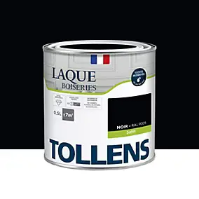 Laque boiseries et métal Tollens RAL 9005 noir satin 500ml