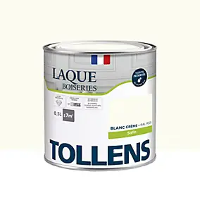 Laque boiseries et métal Tollens RAL 9001 blanc crème satin 500ml