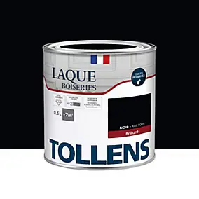 Laque boiseries et métal Tollens RAL 9005 noir brillant 500ml