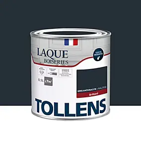 Laque boiseries et métal Tollens brillant gris anthracite RAL 7016 500ml