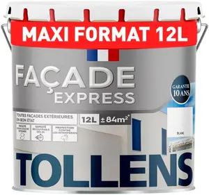 Peinture acrylique mate façade blanc seau 12 litres