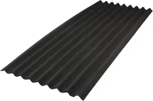 Plaque bitumineuse ondulée 9 ondes pour abri et carport noir 200 x 85,5 cm