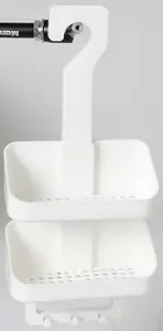 Panier de douche en plastique, blanc
