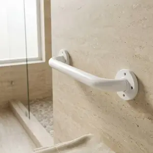 Barre de maintien droite en métal époxy 30 cm blanc