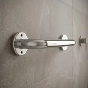 Barre de maintien en métal chromé 30 cm blanc