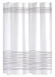 Rideau de douche "Evo" blanc/noir 180 x 200 cm