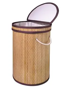 Panier à linge en bambou 52 litres - P. 35 cm x H. 55 cm