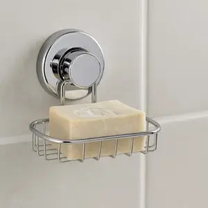 Porte savon chromé ventouse - P. 11,3 cm x H. 5,7 cm x l. 13,4 cm