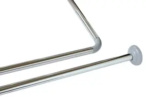 Barre de douche U "Clipper" inox 85 x 85 cm