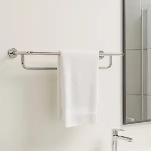 Etagère porte serviette chromé - P. 22 cm x H. 12 cm x l. 59 cm