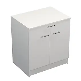 Meuble bas de cuisine 2 portes et 1 tiroir avec plan de travail Primalight blanc mat l. 80 cm x H. 87,9 cm