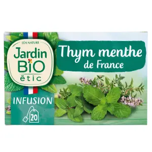 JARDIN BIO ETIC Infusion fraicheur thym menthe 20 sachets 30g