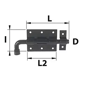Verrou pistolet + gâche Ø10 noir Afbat