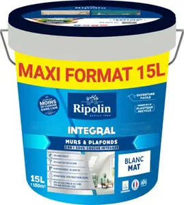 Peinture 2 en 1 mur et plafond INTEGRAL sous couche intégrée blanc mat 15L