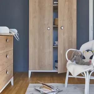 Armoire 2 portes en chêne blond Marcel