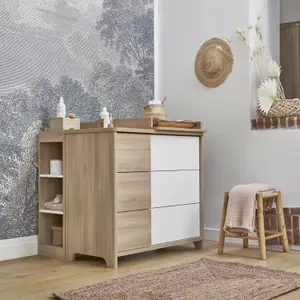Commode 3 tiroirs Sacha chêne du bocage