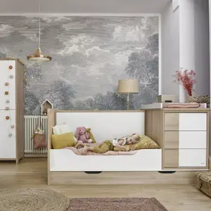 Lit compact évolutif Sacha chêne du bocage sans tiroir (70 x 140 cm)