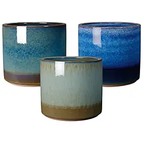 Assortiment pot rond en terre cuite coloris assortis Deroma Océan