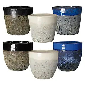 Vase Seaside en terre cuite émaillée artisanale diamètre 36cm Deroma