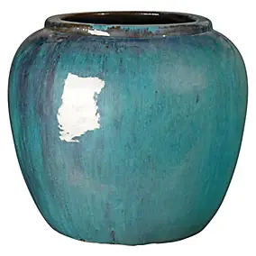 Jarre Avaya en terre cuite bleu S Deroma