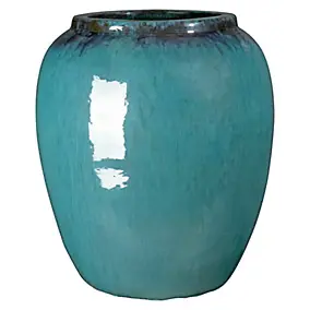 Jarre Avaya en terre cuite bleu M Deroma