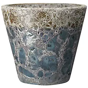 Cache-pot rond en terre cuite bleu ø29,5 cm Deroma Hoskyn Pacific