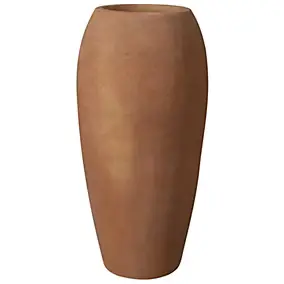 Jarre ronde en terre cuite orange ⌀46 x H.95cm Deroma Lutézia