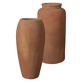 Assortiment pot rond en terre cuite orange Deroma Lutézia