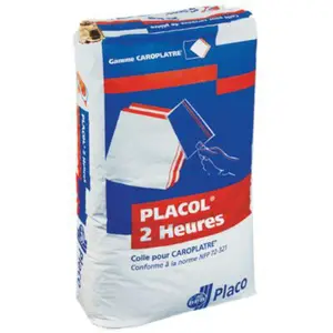Colle placol sac 25 kg prise rapide 2 heures pour assemblage carreaux cloison