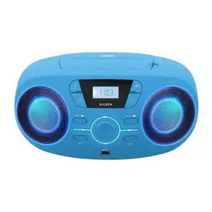 Radio CD portable BIGBEN CD61BLUSB USB, haut-parleurs lumineux, FM PLL, LCD Bleu