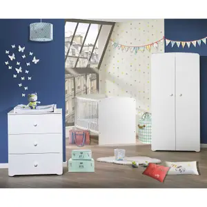 Armoire 2 portes New Basic Boutons boule blanc