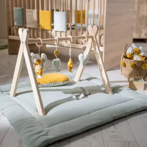 Tapis de jeu en gaze de coton Sauge (100 x 100 cm)