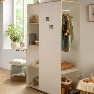 Armoire ouverte First Blanche et bois