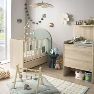 Lit bébé évolutif Arche Sauge (60 x 120 cm)